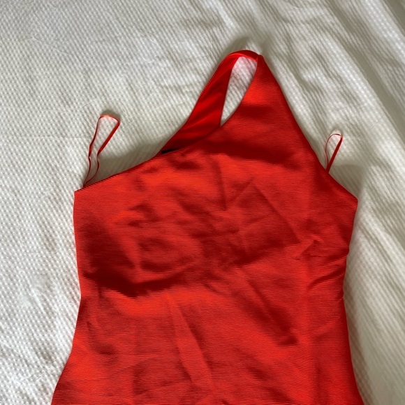 NBD Orange Red Asymmetrical One-Shoulder Bodycon Dress - Picture 5 of 12